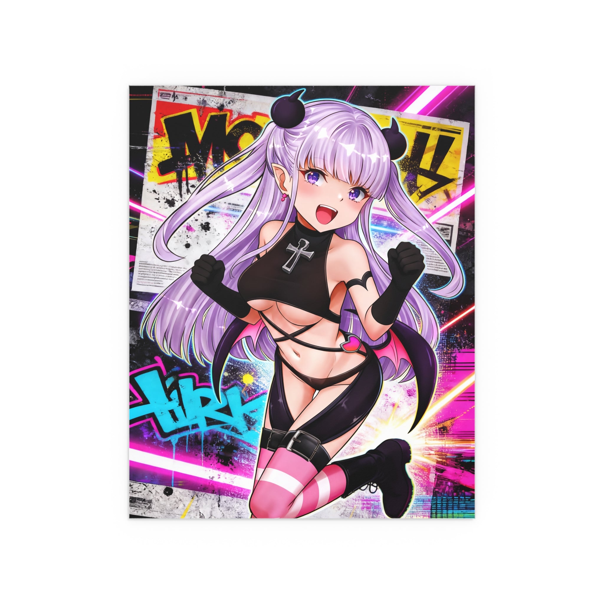 Anime Girl Silk Poster — Vibrant Kawaii Streetwear Wall Art (Indoor/Outdoor)