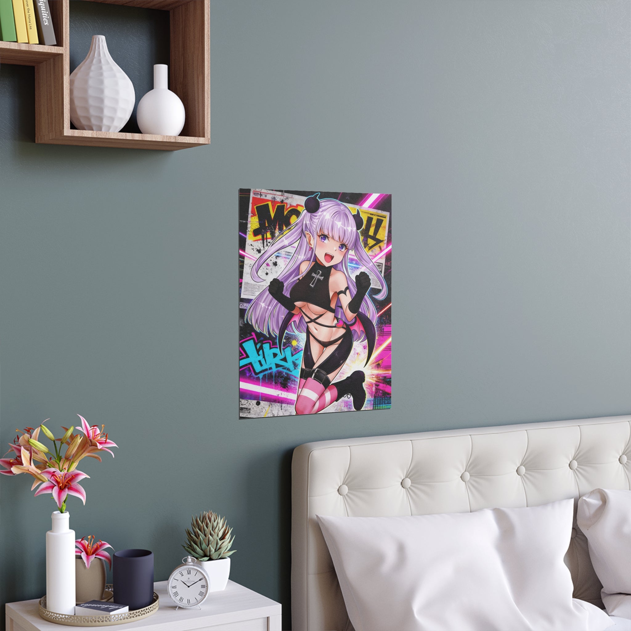 Anime Girl Silk Poster — Vibrant Kawaii Streetwear Wall Art (Indoor/Outdoor)