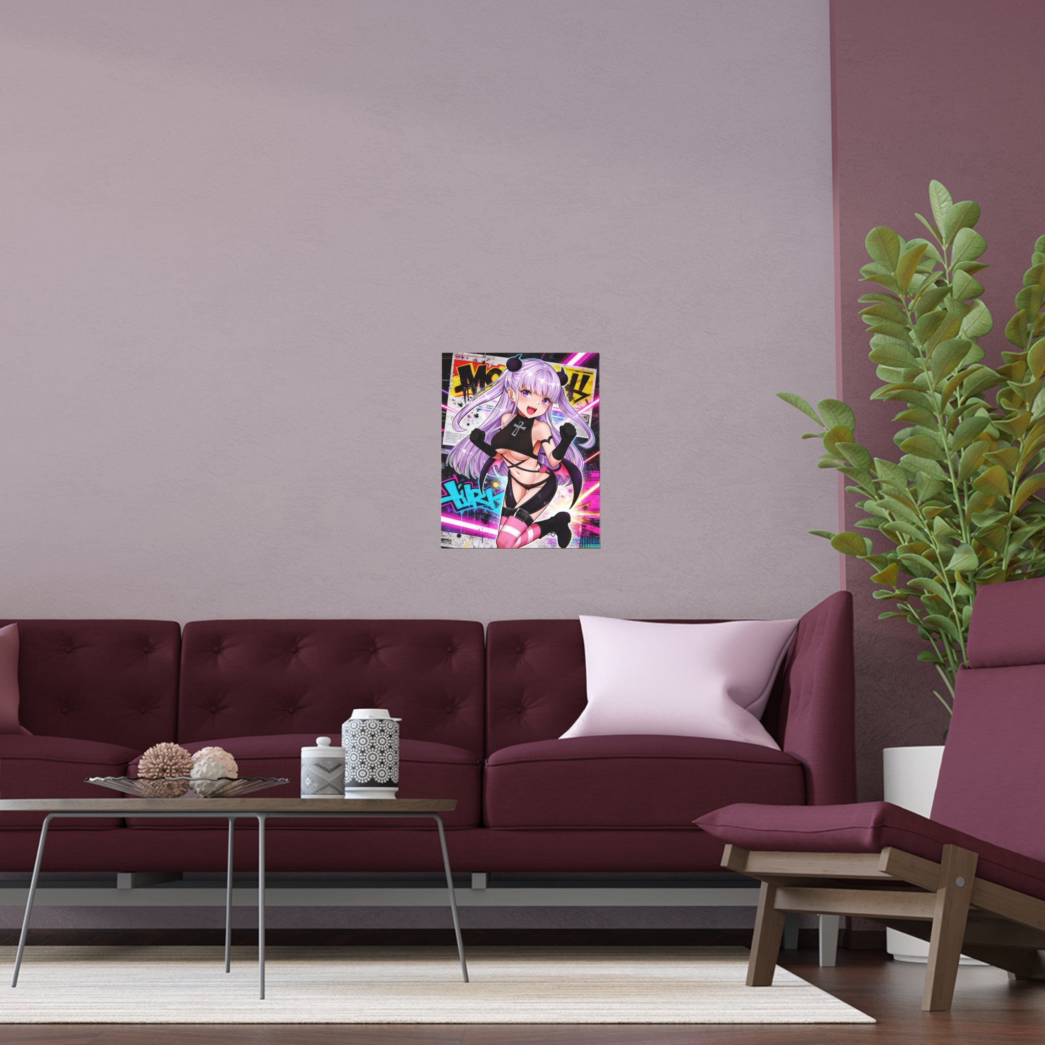 Anime Girl Silk Poster — Vibrant Kawaii Streetwear Wall Art (Indoor/Outdoor)